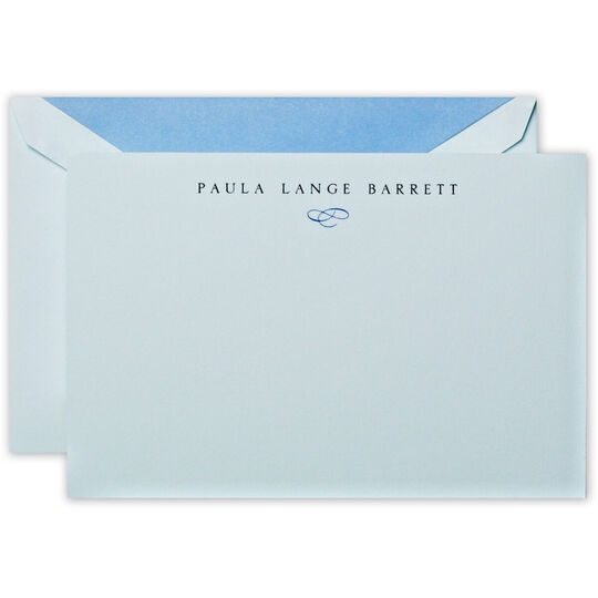 Beach Glass Correspondence Flat Note Cards with Scroll - Raised Ink
